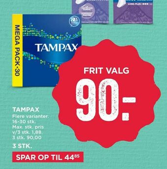 MENY Tampax tilbud