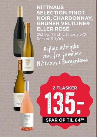 MENY Nittnaus selection pinot noir, chardonnay, grüner veltliner eller rosé tilbud