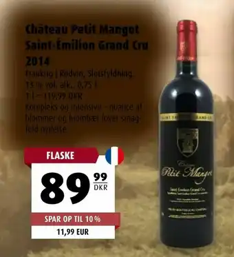 Scandinavian Park Château Petit Mangot Saint-Émilion Grand Cru 2014 tilbud