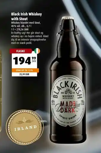 Scandinavian Park Black Irish Whiskey with Stout tilbud