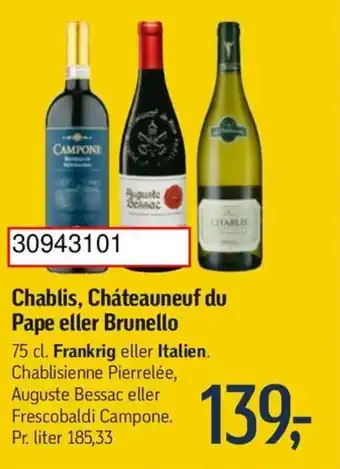 Føtex Chablis, Chateauneuf du Pape eller Brunello tilbud