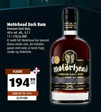 Scandinavian Park Motörhead Dark Rum tilbud