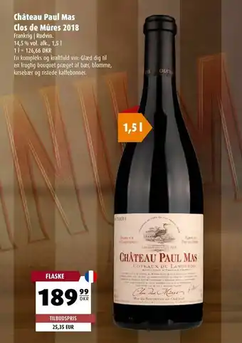Scandinavian Park Château Paul Mas Clos de Mûres 2018 tilbud