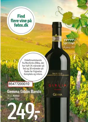 Føtex Gemma Giblin Barolo tilbud