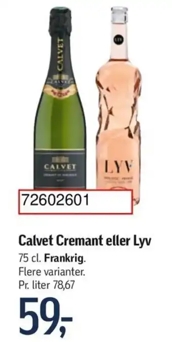 Føtex Calvet Cremant eller Lyv 75 cl. tilbud