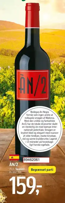 Føtex AN/2 75 cl. Spanien. Pr. liter 212; tilbud