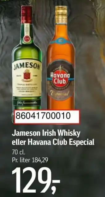 Føtex Jameson Irish Whisky eller Havana Club Especial tilbud