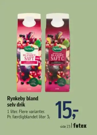 Føtex Rynkeby bland selv drik tilbud