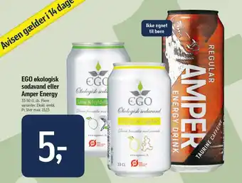 Føtex EGO økologisk sodavand eller Amper Energy tilbud