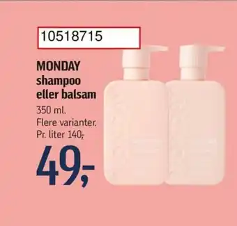 Føtex MONDAY shampoo eller balsam tilbud