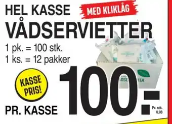 ABC Lavpris HEL KASSE VÅDSERVIETTER tilbud