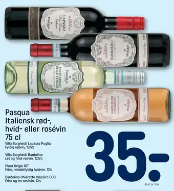 REMA 1000 Pasqua Italiensk rød-, hvid- eller rosévin 75 cl tilbud