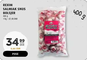 Scandinavian Park REXIM SALMIAK SNUS BOLSJER tilbud