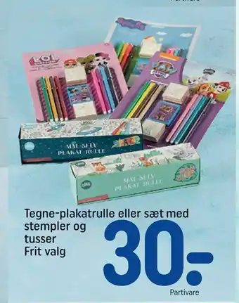 REMA 1000 Tegne-plakatrulle eller sæt med stempler og tusser tilbud