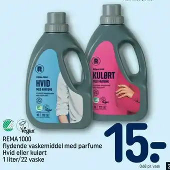REMA 1000 REMA 1000 flydende vaskemiddel med parfume Hvid eller kulørt tilbud