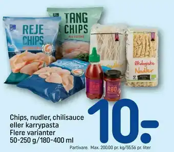 REMA 1000 Chips, nudler, chilisauce eller karrypasta tilbud