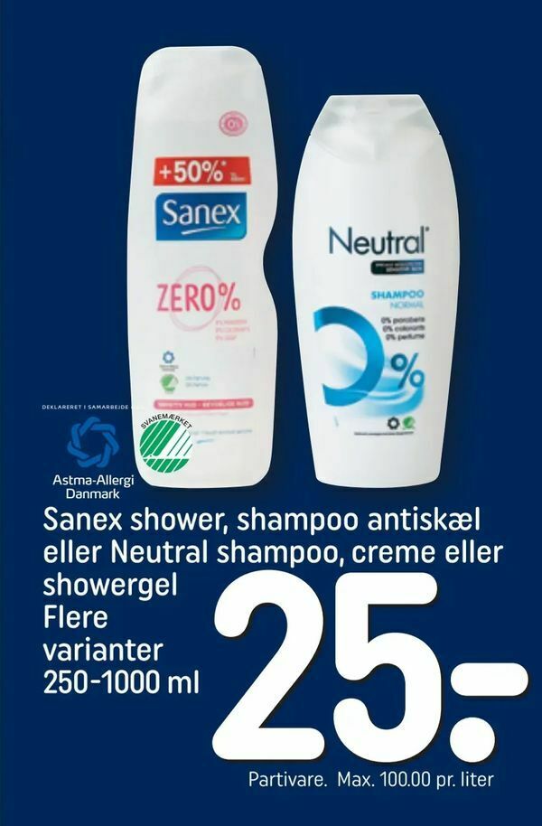 Sanex Shower Shampoo Antiskæl Eller Neutral Shampoo Creme Eller