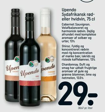 Upendo Sydafrikansk rød eller hvidvin, 75 cl