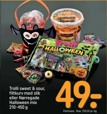 Trolli sweet & sour, filtkurv med slik eller Nørregade Halloween mix