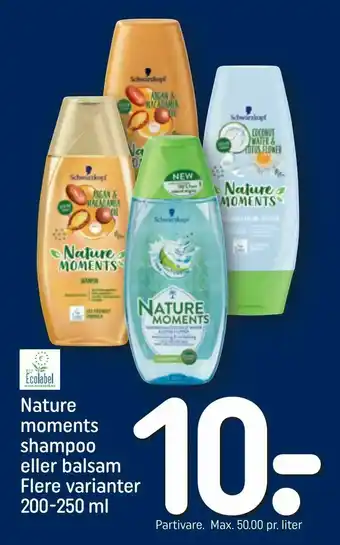 REMA 1000 Nature moments shampoo eller balsam tilbud