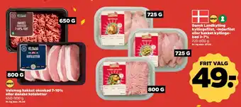Netto Velsmag hakket oksekød 7-10% eller danske koteletter tilbud
