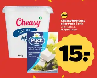 Netto Cheasy hytteost eller Puck i brik tilbud