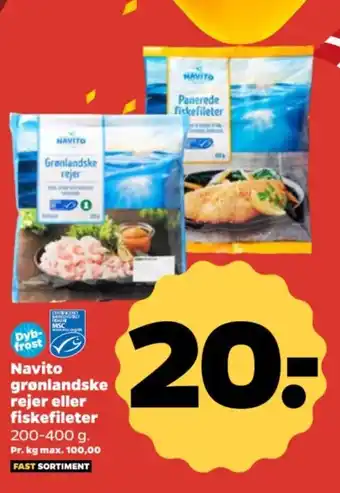 Navito grønlandske rejer eller fiskefileter