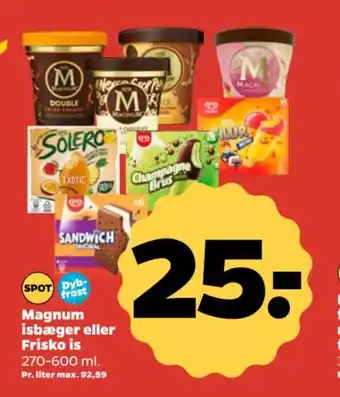 Netto Magnum isbæger eller Frisko is tilbud