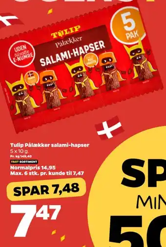 Netto Tulip Pålækker salami-hapser tilbud