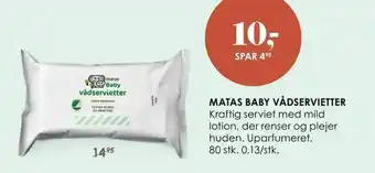 Matas Matas baby vådservietter tilbud