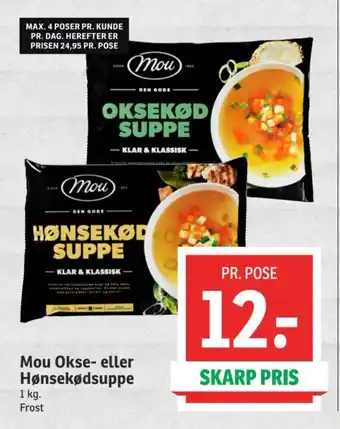 SPAR Mou Okse- eller Hønsekødsuppe tilbud
