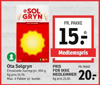 SPAR Ota Solgryn tilbud