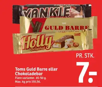 SPAR Toms Guld Barre eller Chokoladebar tilbud