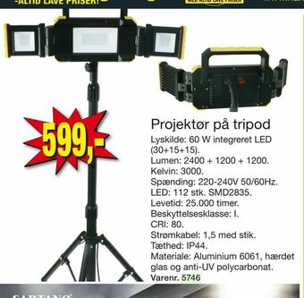 Harald Nyborg Projektør på tripod tilbud