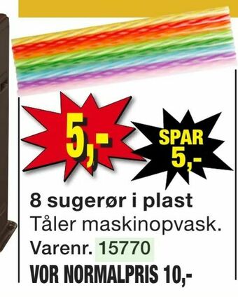 8 sugerør i plast