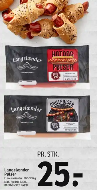SPAR Langelænder Pølser tilbud