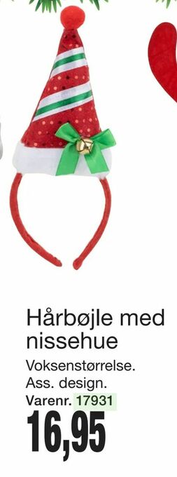 Harald Nyborg Hårbøjle med nissehue tilbud