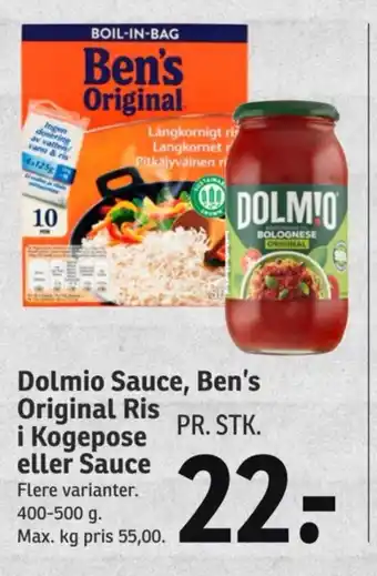 SPAR Dolmio Sauce, Ben's Original Ris tilbud