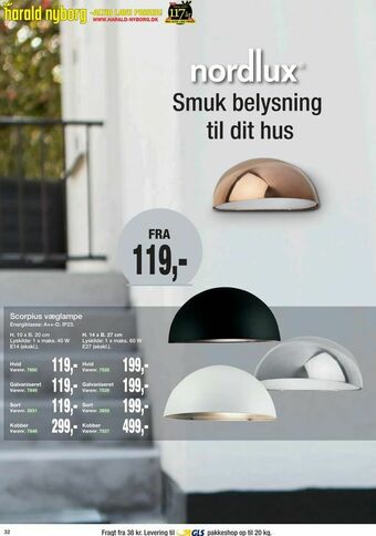 Harald Nyborg Scorpius væglampe tilbud