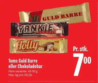 Min Købmand Toms Guld Barre eller Chokoladebar tilbud