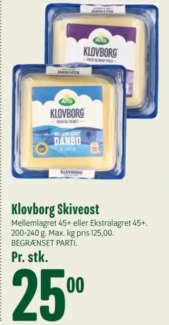 Min Købmand Klovborg Skiveost tilbud