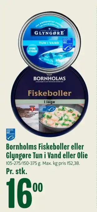 Min Købmand Bornholms Fiskeboller eller Glyngøre Tun i Vand eller Olie tilbud