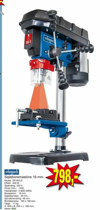 Harald Nyborg Søjleboremaskine 16 mm tilbud