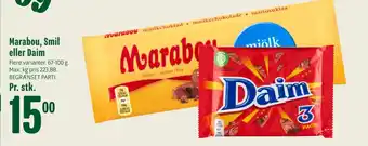 Min Købmand Marabou, Smil eller Daim tilbud