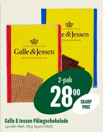 Min Købmand Galle & Jessen Pålægschokolade tilbud