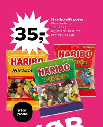 Kvickly Haribo slikposer tilbud