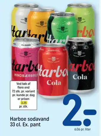 REMA 1000 Harboe sodavand 33 cl. Ex. pant tilbud