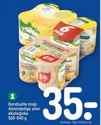 REMA 1000 Bonduelle majs Almindelige eller økologiske tilbud