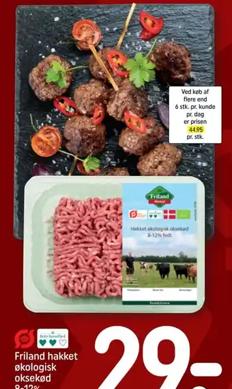 REMA 1000 Friland hakket økologisk oksekød 8-12% tilbud
