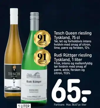 Tesch Queen riesling 91 Tyskland, 75 cl